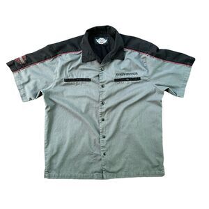 Harley Davidson Mechanic Spell Out Shirt Button Up 2008 Men’s Large